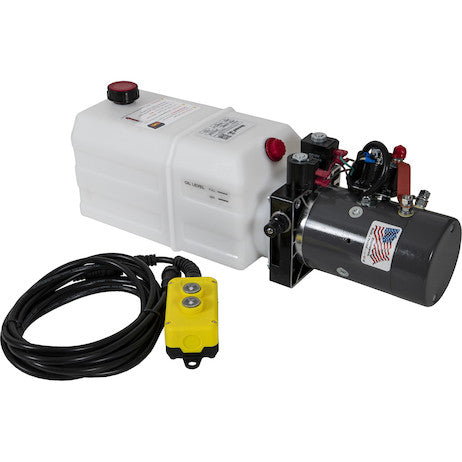PU642LRA Buyers 4-Way DC Power Unit-Electric Controls Horizontal 1.5 Gallon Poly Reservoir