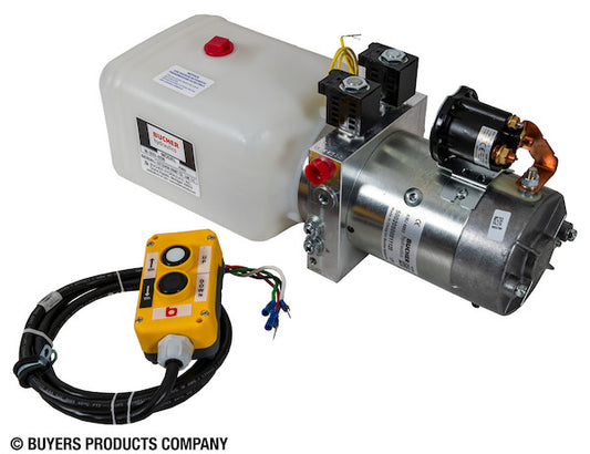 PU642 4-Way DC Power Unit-Electric Controls Horizontal 0.75 Gallon Poly Reservoir