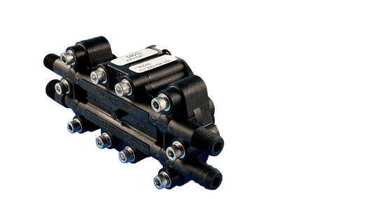 Pumptec 114T Pump only, Viton, U-Valve, 6 Ports, Black