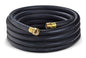 Redi-Wash™ 50 ft black EPDM contractor water hose with brass male and female couplings, coiled assembly