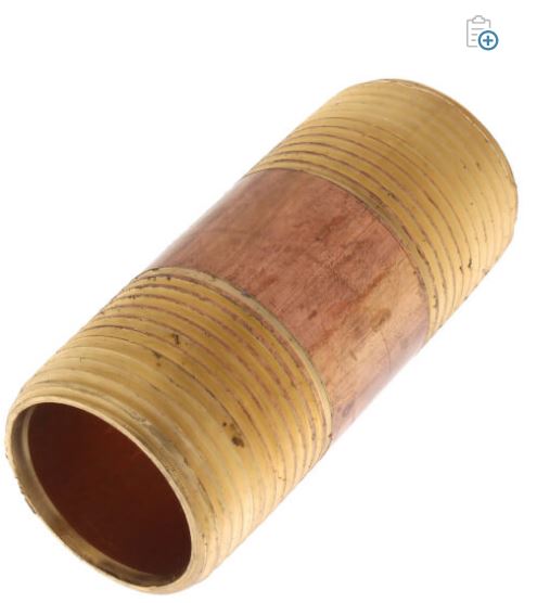 1 Inch x 3 Inch Brass Nipple